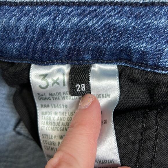 3x1 NYC Jeans Presley Side Ankle Zipper Blue Denim Cropped Boot Cut 28 - Picture 6 of 11